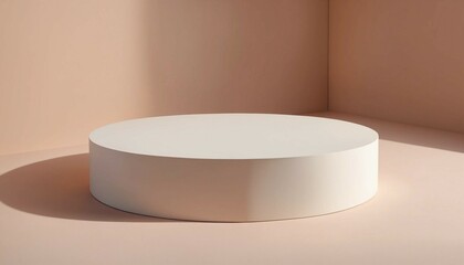 Wall Mural - Small circular podium resting on wide matte abstract ground