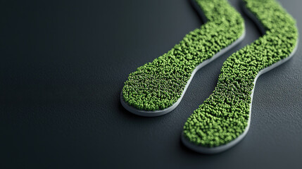 Poster - artistic depiction of sustainability featuring glowing green elements, symbolizing growth and environmental awareness. This captures essence of eco friendliness and innovation