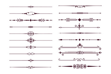 Wall Mural - set of simple decorative page dividers and design elements.