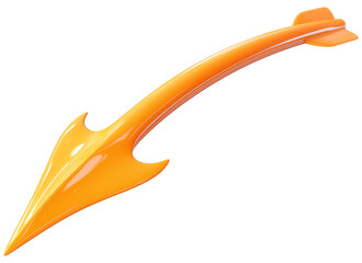Poster - Curved orange arrow with matte finish isolated on transparency background, showcasing sleek and dynamic design. Perfect for presentations or graphic design projects