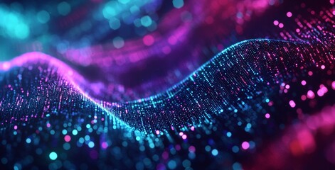 Abstract dot point linked with a gradient line and elegant wave design, symbolizing the idea of global social networks or big data connection technology in business