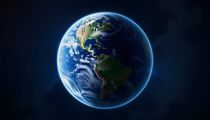 Wall Mural - Planet Earth in space 3D rendering elements of this image furnis, with white tones