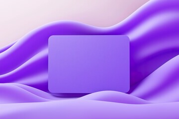 Wall Mural - Blank business card on purple silk background. 