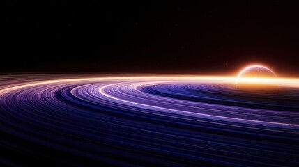Wall Mural - 3D illustration of an alien planet with a bright sun in the background.