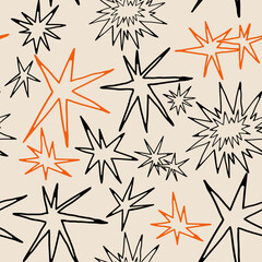 Wall Mural - abstract quirky stars. different unique shapes, doodles. contemporary trendy style. hand drawn moder