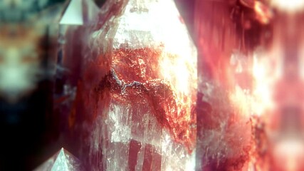 Aufkleber - Elegant crystals with a translucent texture gently shimmer with shades of amber and golden light. Accents of light glide across the facets, creating a glow against the dark background