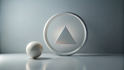 Aufkleber - Abstract Minimalist Composition with Geometric Shapes and Subtle Lighting