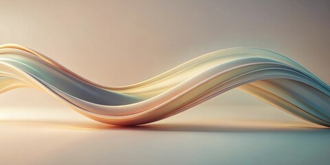 Aufkleber - Abstract Beige and Teal Wave Swirling Design Element