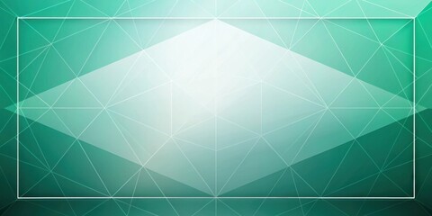 Leinwandbilder - Abstract Geometric Teal and White Background with Central Frame