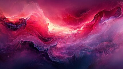 Wall Mural - Abstract Colorful Waves in Red and Purple Tones for Background Use