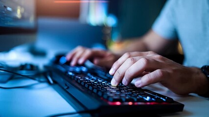 In this scene, we witness a man deeply focused as he carries out computer programming tasks and online business activities.