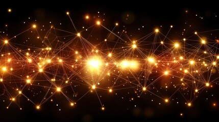 Wall Mural - Vibrant Glowing Connections in Abstract Digital Network Background