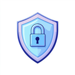 Fototapete - Padlock protecting data with shield, ensuring privacy and security