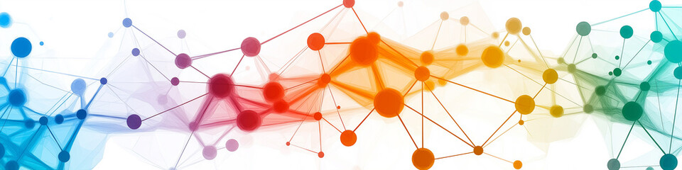 Aufkleber - Colorful network connections expanding across white background