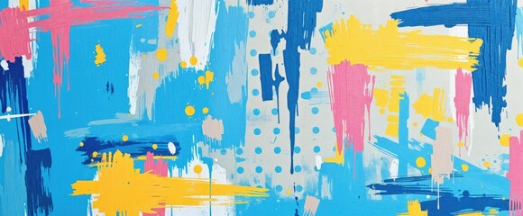 Fototapete - Abstract art painting with bold brushstrokes and vibrant colors