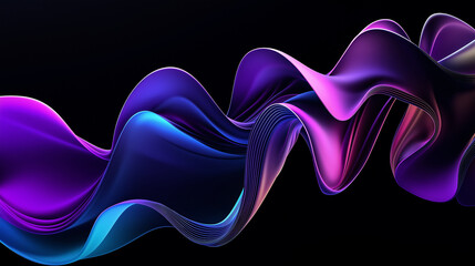 Aufkleber - Abstract colorful waves flowing smoothly in dark background