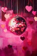 © Rattana - Colorful disco ball with heart decorations.