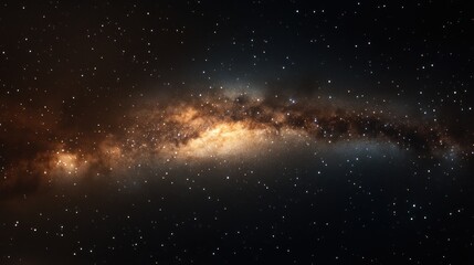 Wall Mural - A captivating 3D rendering of the Milky Way with bright star clusters and cosmic dust illuminated 