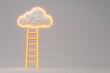 © AIsofeel - A glowing ladder leading to a fluffy cloud, symbolizing dreams and aspirations.