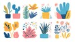 © Rauf - Set of colorful, creative kidsâ€™ drawings on a white background