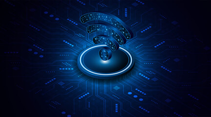 Aufkleber - Abstract wifi symbol. Concept of communication technology, internet signal or wireless connection.	