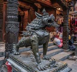 Wall Mural - Temples and palaces, stifling smog and the smell of incense, a living goddess, the roar of horns, a whirlpool of people and a riot of colors - the capital of Nepal, Kathmandu.