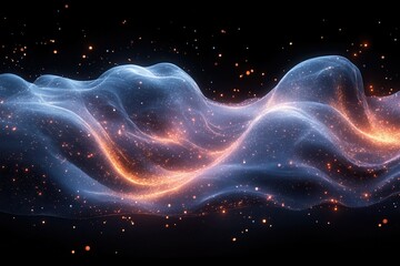 Wall Mural - vibrant flowing waves of light and energy create a cosmic visual display against a dark background