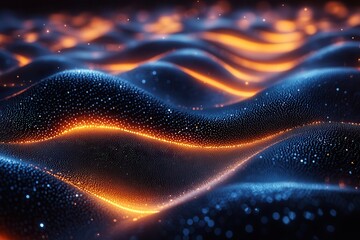 Wall Mural - flowing waves of light and texture create a mesmerizing pattern in a dark environment