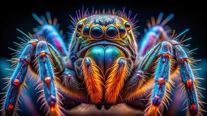 Colossal Glowing Spider Web - Macro Photography of a Disturbing Arachnid