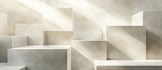 Wall Mural - a visually captivating arrangement of clean minimalist geometric shapes and forms that create a harm