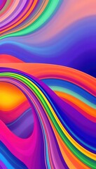 Fototapete - Vibrant abstract art with swirling rainbow colors modern design projects