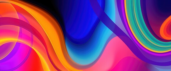 Fototapete - Vibrant abstract art with swirling colors and fluid shapes modern designs and backgrounds