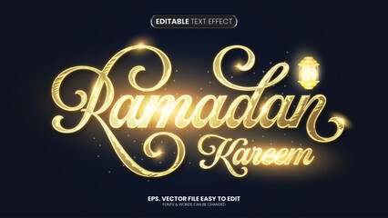 Wall Mural - ramadan kareem editable text effect