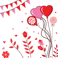 Wall Mural - A vibrant and cheerful graphic design perfect for Valentine's Day or a celebration of love.