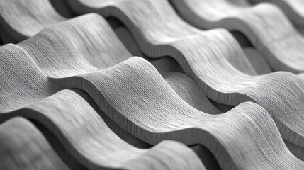 Wall Mural - mesmerizing monochromatic waves elegant undulating architectural patterns in a minimalist geometric 
