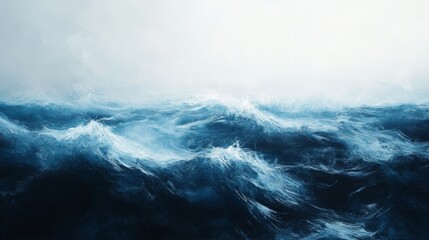 abstract painting of turbulent ocean waves