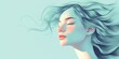 © RizArt - Serene Woman With Flowing Teal Hair
