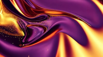 Sticker - Abstract Swirling Liquid Gold and Purple