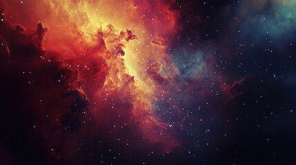 Canvas Print - cosmic nebula in vivid hues a breathtaking celestial landscape of stars and nebulous clouds