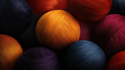 Poster - A bunch of colorful balls of yarn are piled on top of each other