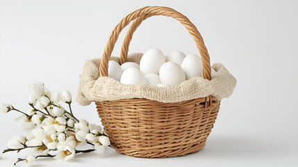 Wall Mural - A basket of eggs