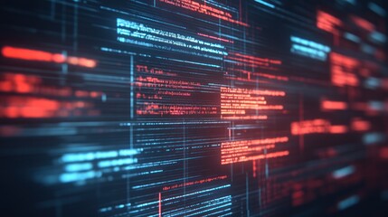 Digital code stream, cybersecurity, data flow, network background, tech illustration