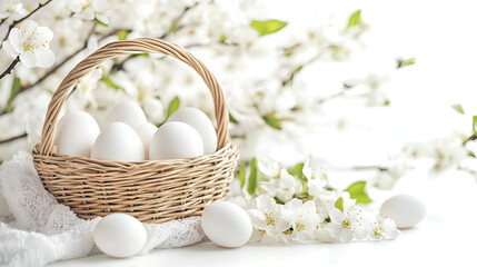 Wall Mural - A basket of eggs