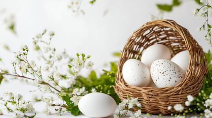 Wall Mural - A basket of eggs