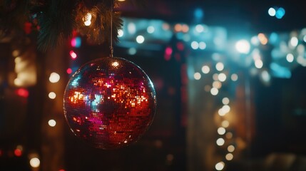 Wall Mural - Christmas Tree Disco Ball