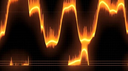 Wall Mural - Abstract Orange Waveform Visualization: Dynamic Energy and Rhythm