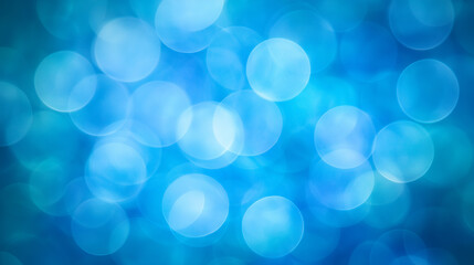 Wall Mural - Bright blue bokeh background with soft circular shapes creating a dreamy atmosphere for design projects. Generative AI