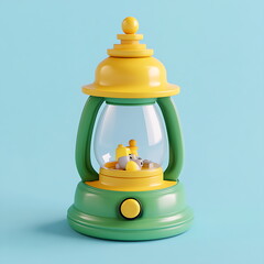 A cute cartoon lantern with three-dimensional lighting