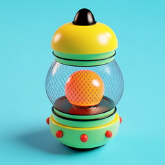 A cute cartoon lantern with three-dimensional lighting