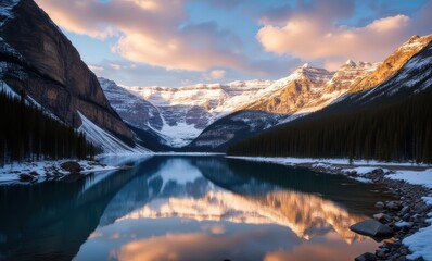 Wall Mural - Stunning mountain landscape at twilight